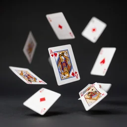 flying poker cards