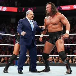 benjamin netanyahu in a wwe arena wrestling the undertaker, highly detailed, sharp focus