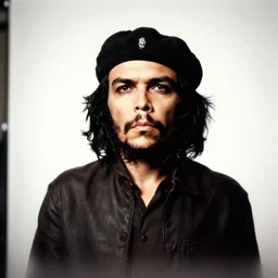 dignified che guevara, guerrillero heroico, by artgerm, black beret, white backdrop, soft lighting, by greg rutkowski makoto shinkai takashi takeuchi