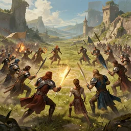 epic fantasy battle by Thomas Romain