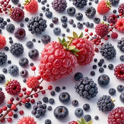 super detailed color art, a lot of small berries, A multiverse of berries and flowers, unreal engine, wes anderson color palette, 3d render, colorful, digital art