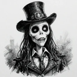 michael karcz grunge drawing of chief keef. , in the style of corpse bride, loony toons style, horror themed, detailed, elegant, intricate, trending on artstation, 4k