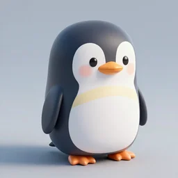 a 3 d picture of a cubic - shape penguin