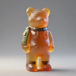 gummy bear soldier full body shot realistic dynamic lighting, octane render, unreal engine, 8 k, hd