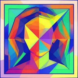 flat vibrant colors, thick lines, polygonal
