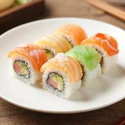 dslr food photograph of candy sushi, 8 5 mm f 1. 8