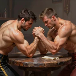 arm wrestling while the tavern breaks into a brawl, fight free for all. intricate, elegant, highly detailed, digital painting, artstation, concept art, sharp focus, illustration, by justin gerard and artgerm, 8 k