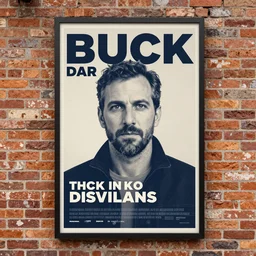 huge poster on a brick wall