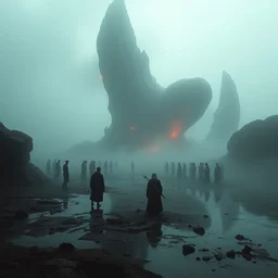 a place where lost souls gather, melancholic, dramatic, emotional, cinematic, masterpiece by artgerm, ruan jia, beksinski, caravaggio, jakub rebelka, android jones