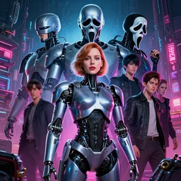 world war, altered carbon, highly detailed surreal neon big in japan vfx portrait of a robot android young christina hendricks, robocop, scream, stephen bliss, unreal engine, greg rutkowski, loish, rhads, beeple, makoto shinkai and lois van baarle, ilya kuvshinov, rossdraws, tom bagshaw, global illumination, detailed and intricate environment