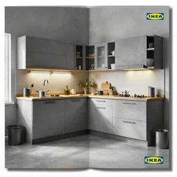 IKEA catalogue photo of a cyberpunk farmhouse kitchen, by Alex Grey