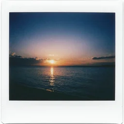 polaroid of a dream, reflection, double exposure, glitch, gradient