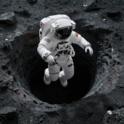 an astronaut falling into a black hole, by qifeng ling, artstation, trending, digital art, detailed, featured, crisp and sharp, ambient light, no face