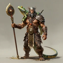 lizardman warrior concept, tribal, beksinski