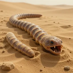 hyperrealistic close - up sand worm monster! in dunes highly detailed concept art eric zener elson peter cinematic hard yellow lighting high angle hd 8 k sharp shallow depth of field, inspired by david paul cronenberg and zdzisław beksinski