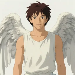 Stunning portrait of handsome Jensen Ackles as an angel, studio ghibli style, artstation