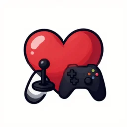 game stream logo, vector, clipart, heart, joystick, gamepad