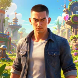 the portraita 4 0 - something mob boss, crew cut, fierce, like sun honglei by wenjun lin, irakli nadar, bright colors, octopath traveler, wenjun lin, unreal engine 5 highly rendered, global illumination, radiant light, detailed and intricate environment