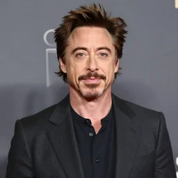 robert downey junior with long hair