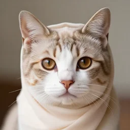 !!! brown eyed!!! cute cat with brown eyes! wearing hijab!, brown eyes, cat's eye color is brown, beautiful, portrait, focused