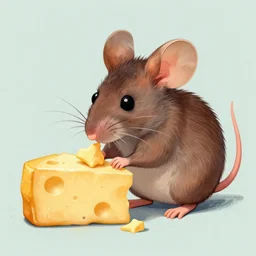 a beautiful illustration of a mouse stealing cheese, trending on artstation, by anton fadeev