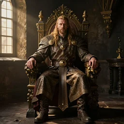 the elder scrolls vi majestic gracious jarl portrait, rustic throne room, painted, dark room, one point of light coming through the window, atmospheric lighting, painted, intricate, volumetric lighting, beautiful, golden hour, sharp focus, ultra detailed, by mark kent, jordan lamarre - wan, igor kieryluk, maxim verehin, miranda meeks