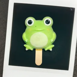 a popsicle shaped like a frog 4 5 mm polaroid photo