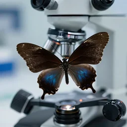 microworld, dark butterfly, electron microscope, focus