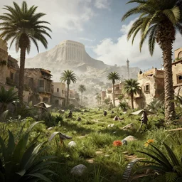 algiers post apocalyptic, vegetation, ultra realistic, insane details, cinematic, epic composition, unreal engine, octane render