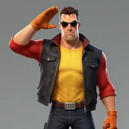 duke nukem salute psa video, artstation, greg rutkowski