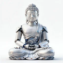 robot budda, high quality digital illustration