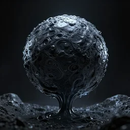 dark orb of ferrofluid rising from the void, intricate detail, octane rendering, photorealism, unreal engine, hyper - realism, ultra resolution, v - ray, 8 k, full hd