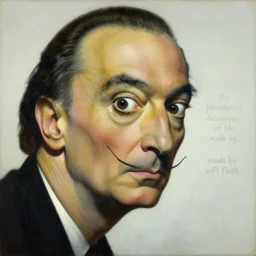 a painting titled'the parametric decisions of life made by soft flesh'by salvador dali
