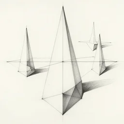 Art demo of five point perspective.