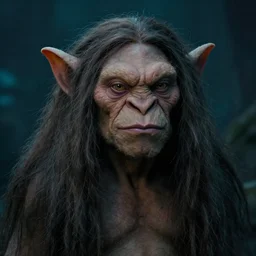 portrait of a troll with long hairs in alan lee and marc simonetti and emil melmoth style  , cinematic lighting