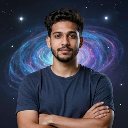 Portrait of a confident man who have universe IQ, trending on art station