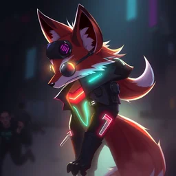 an anthropomorphic cyberpunk fox, backlighting, trending on artstation, digital art, furry art, trending on furaffinity, fantasy art, by kawacy