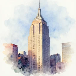 new york city building abstract watercolor painting
