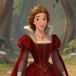 a young medieval queen in the style of renaissance disney, disney, 16:9, high detailed