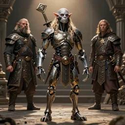 hyper realistic photography of skinny sneaky biomechanical medieval orc warrior brom, greg rutkowski, craig mullins, juan gimenez artstation cgsociety full body shot, cinematic shot