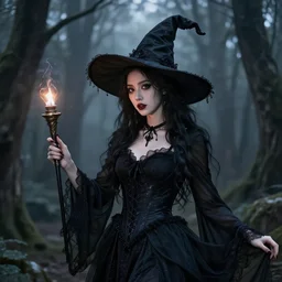 a beautiful witch. gothic