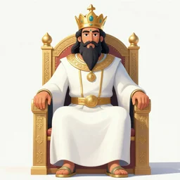 king Bibi sitting on a throne