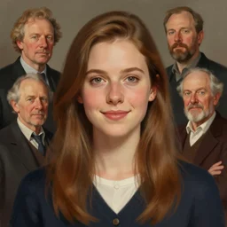 photo of emily bett rickards with simple smile paint detailed digital artstation, portrait hd 4 k, y greg rutkowski and gaston bussiere and craig mullins and j. c. leyendecker, hd