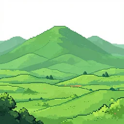 landscape pixel art, accurate lines