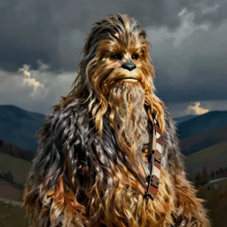 gandalf as chewbacca, painting