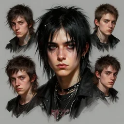 teenage grunge punk rock, character headshot concept art, sharp, digital matte painting, art by luis royo, greg rutkowski, wlop, dramatic lighting, trending on artstation