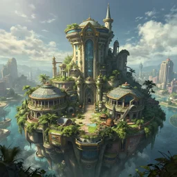 a beautiful ultradetailed highly detailed sunroom building abandoned urbex by albert bierstadt, myst anime architecture island azeroth vice city postcyberpunk san andreas magic realism dieselpunk vaporwave futuristic, archdaily, wallpaper, highly detailed, trending on artstation.