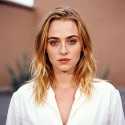 photo, sophie turner, morocco, white clothing, ektachrome, portrait, close up, 5 0 mm,