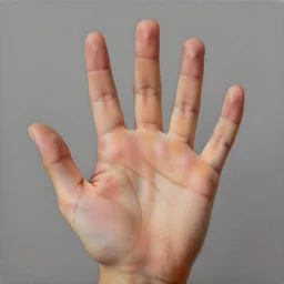 photorealistic painting of a human hand with 5 fingers