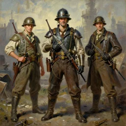 wwii, steampunk, oil painting. by tony sandoval and lorenzo lanfranconi and greg rutkowski